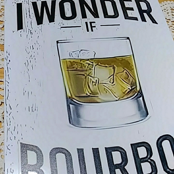 Bar Accessories, thin metal sign, Bourbon theme, distressed look - Picture 2 of 4